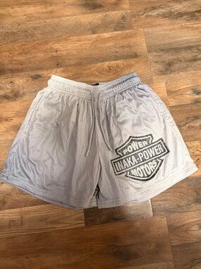 Inaka Power Men's Athletic Shorts - Light Gray with Black Logo